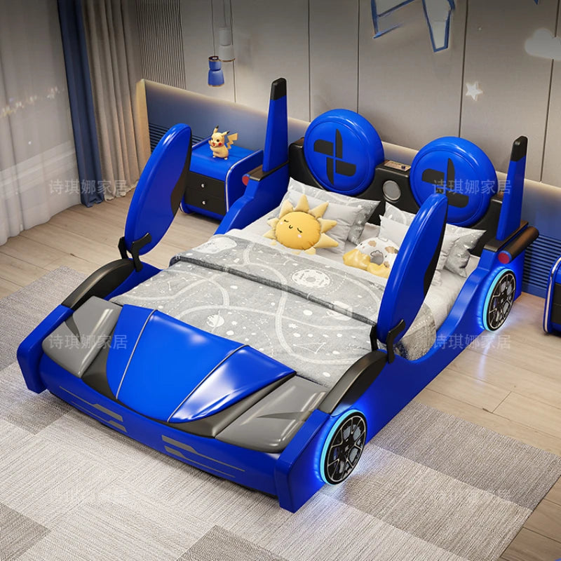 Luxury Queen Double Bed King Size European Single Frame Children car bed Storage Girls Boys Cama Matrimonial Bedroom Furniture