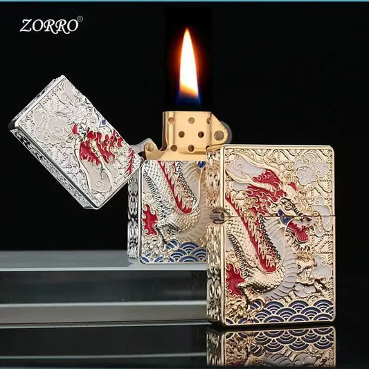 ZORRO Kerosene Lighter 1024 Double-sided Veyron Armor Old-fashioned Grinding Wheel Windproof Lighter Personalized Men's Gift