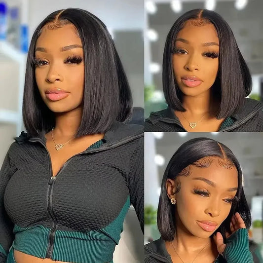 Straight Bob Wig Lace Frontal Human Hair Wigs for Women Short Bob Wig 13x4 HD Lace Frontal Human Hair 100% Real Human Hair Wig