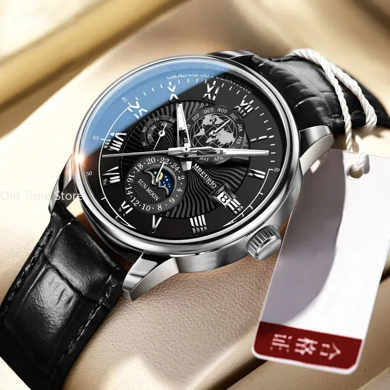 Watches Mens Top Brand Luxury Watch Calendar with Leather Band Fashion Business Quartz Wristwatch Casual Clock Relogio Masculino