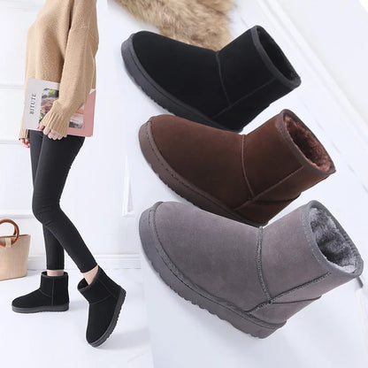 Women Snow Boots Australia Classic  Women Ankle Boots  Winter Faux Fur Women Shoes