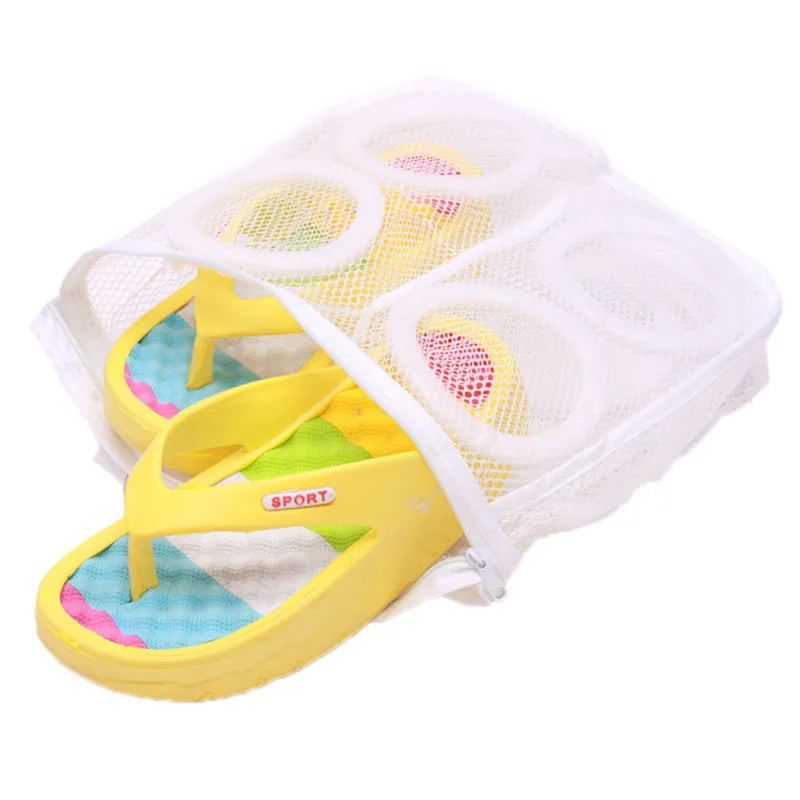 White Laundry Bag Organizer Bag For Shoe Mesh Laundry Shoes Bags Dry Shoe Home Organizer Portable Laundry Washing Bags