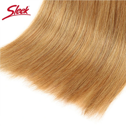 Sleek Honey Blonde 27 Color Mink Brazilian Natural Remy Straight Hair Weave Bundles 8 To 28 Inches Hair Extension