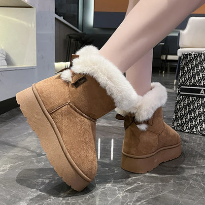 Snow Boots Women Winter Shoes Women Platform Boots Warm Plush Cotton Shoes Thicken Winter Woman Boots Flat Non-slip Botas Mujer