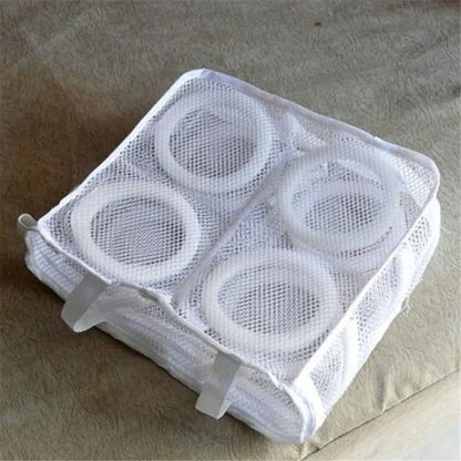 White Laundry Bag Organizer Bag For Shoe Mesh Laundry Shoes Bags Dry Shoe Home Organizer Portable Laundry Washing Bags