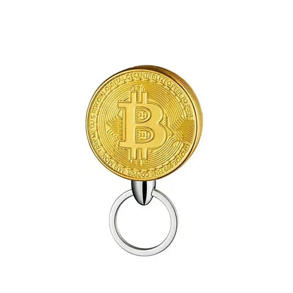 Creative Bitcoin Butane Gas Lighter Stock Commemorative Coin Virtual Coin Novelty Unique Pendant Smoking Accessories Gadgets